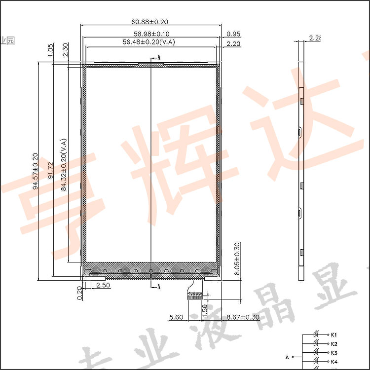 3.95寸显示屏背光源-H40008系列